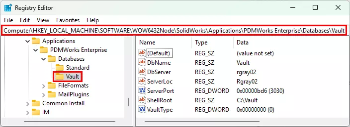 SOLIDWORKS PDM Shared Keys