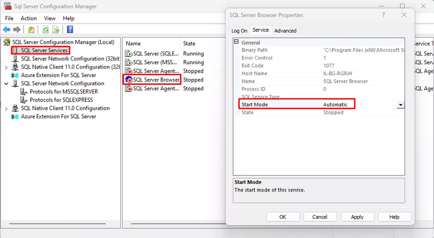 SOLIDWORKS PDM SQL Server Configuration SQL Server Browser