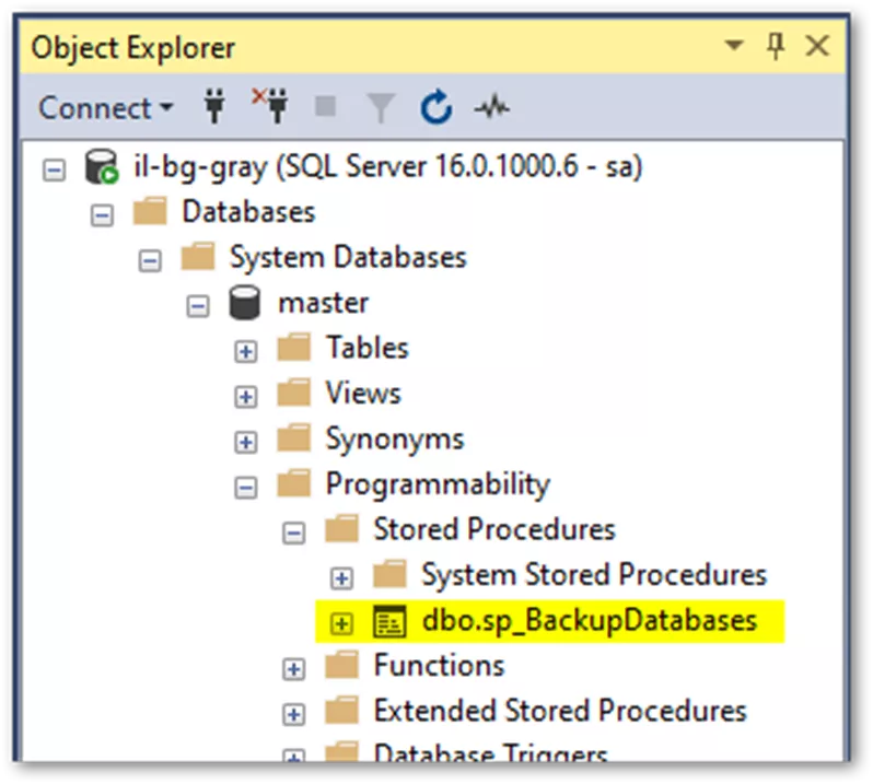 SOLIDWORKS PDM Standard Auomated SQL Backups Object Explorer