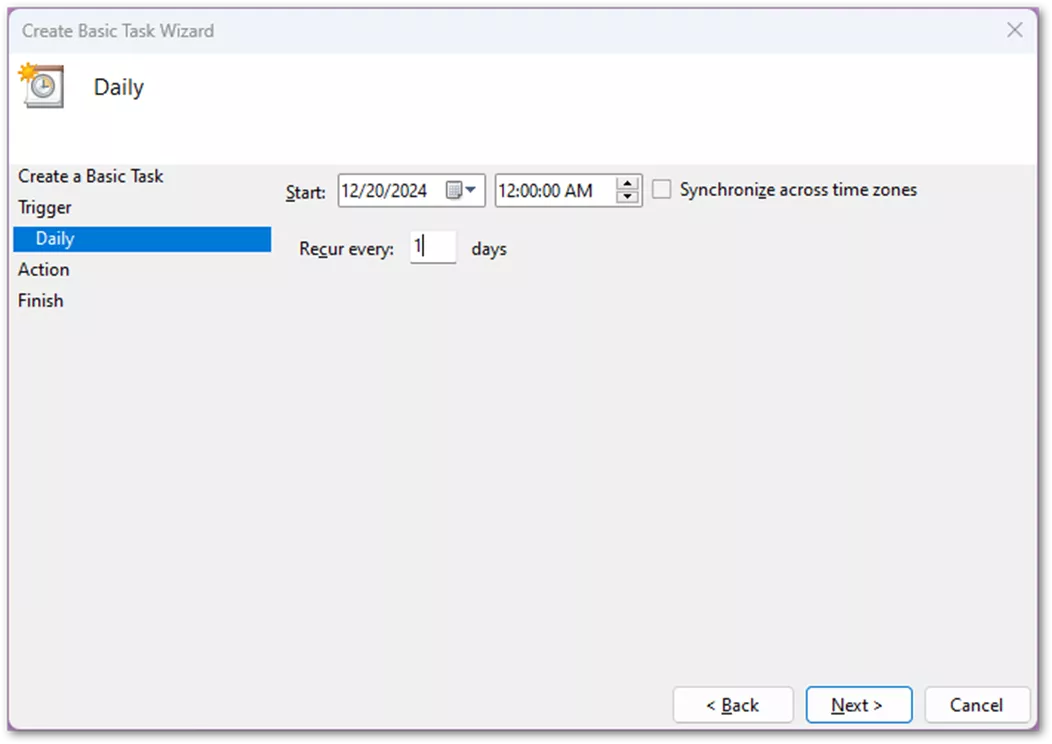 Set Time SOLIDWORKS PDM Standard SQL Backup