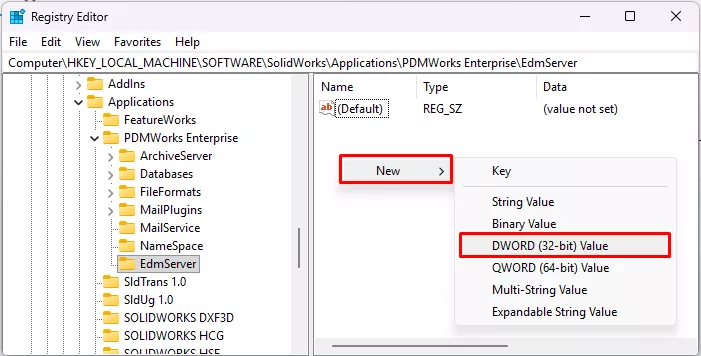 fSOLIDWORKS PDM Sync EdmServer Key