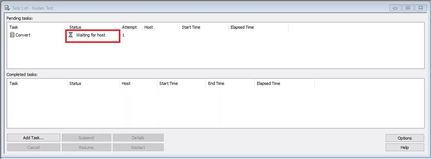  SOLIDWORKS PDM Task Manager Waiting for Host Status