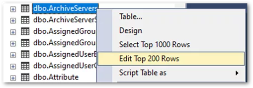 SOLIDWORKS PDM Update Database Edit Top 200 Rows