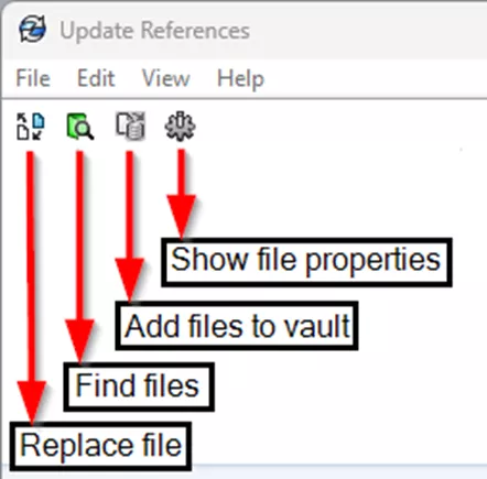 SOLIDWORKS PDM Update References Tool Options