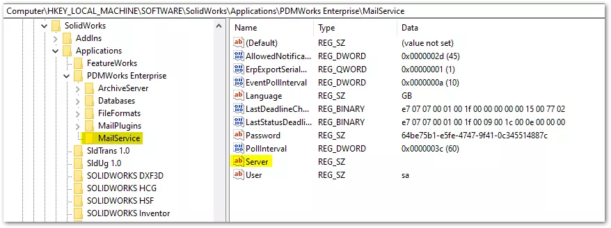 SOLIDWORKS PDM Update Registry