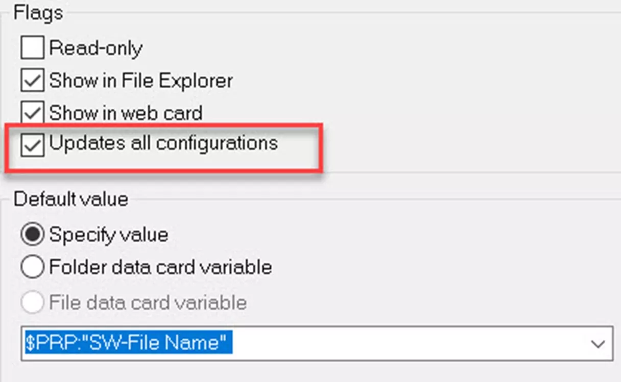 Updates All Configurations Flag in SOLIDWORKS PDM 
