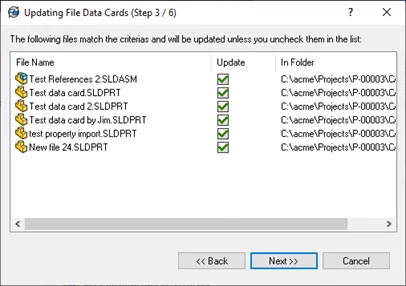 SOLIDWORKS PDM Updating File Data Cards (Step 3/6)