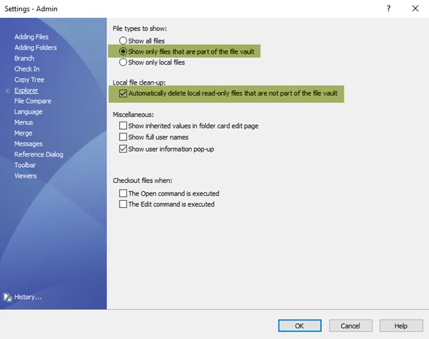 SOLIDWORKS PDM User Settings