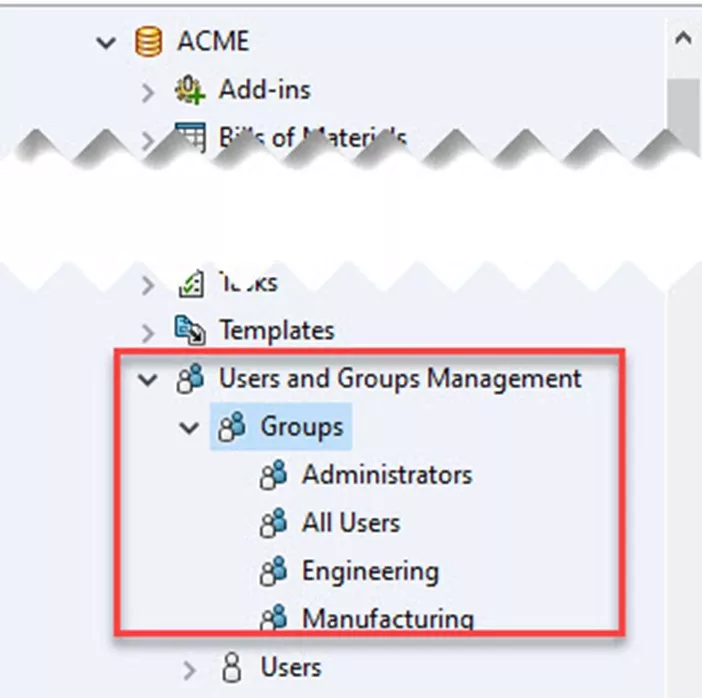 SOLIDWORKS PDM Admin Groups