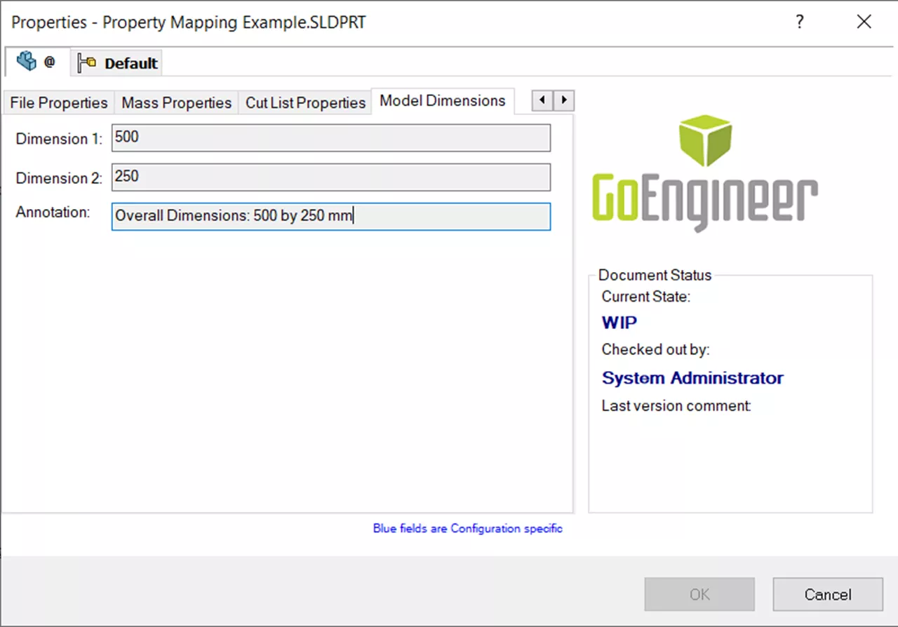 SOLIDWORKS PDM Variable Mapping Data Cards