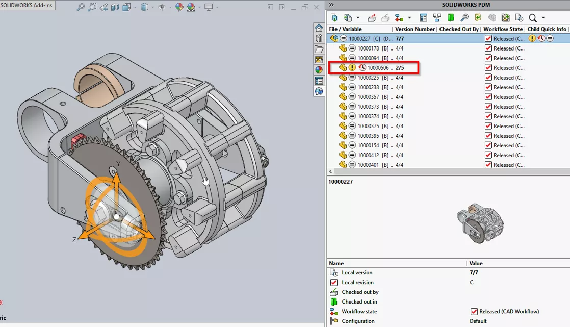 SOLIDWORKS PDM Warning Icons