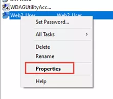 Web2 user Account Properties