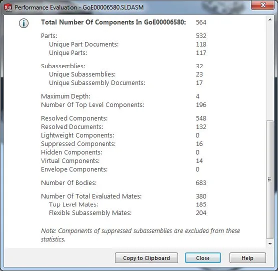 SOLIDWORKS Performance Evaluation Results