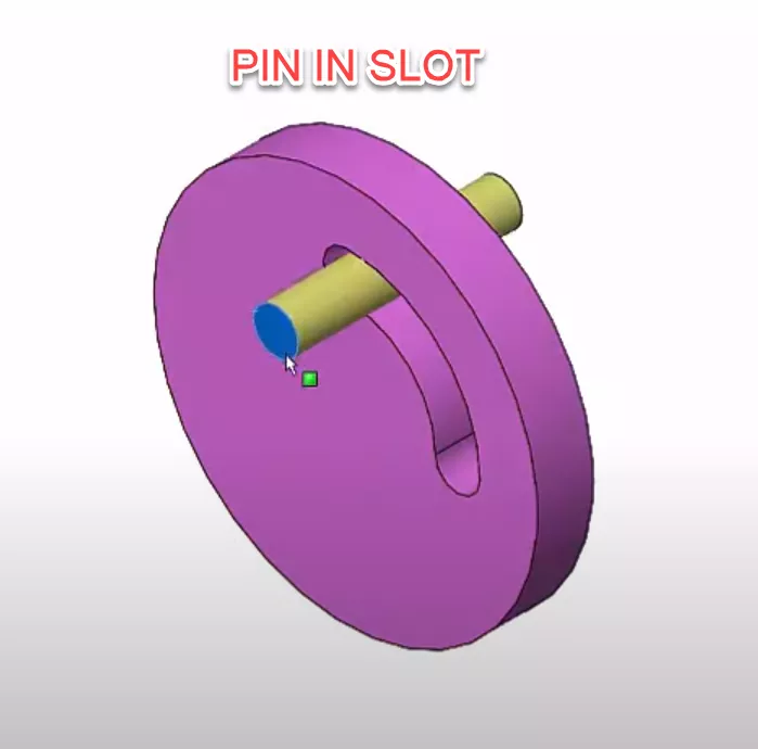 Example of a Pin in Slot Mate in SOLIDWORKS 