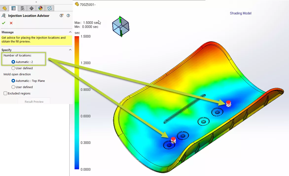 What's New SOLIDWORKS Plastics 2024 Injection Location Advisor