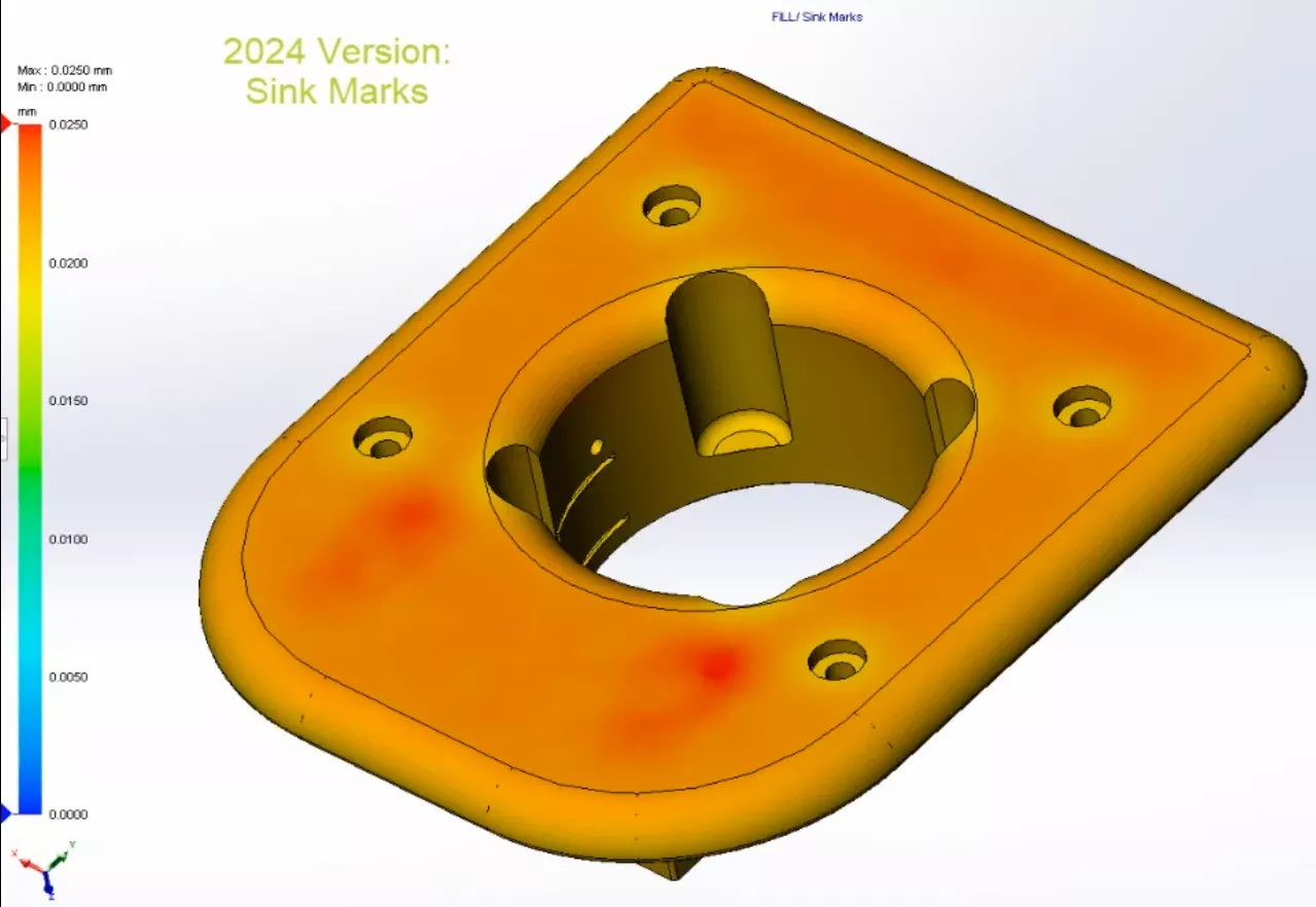 SOLIDWORKS Plastics 2024 Sink Marks 