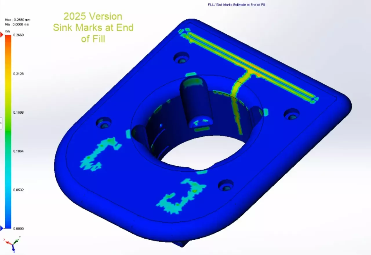 SOLIDWORKS Plastics 2025 Sink Marks