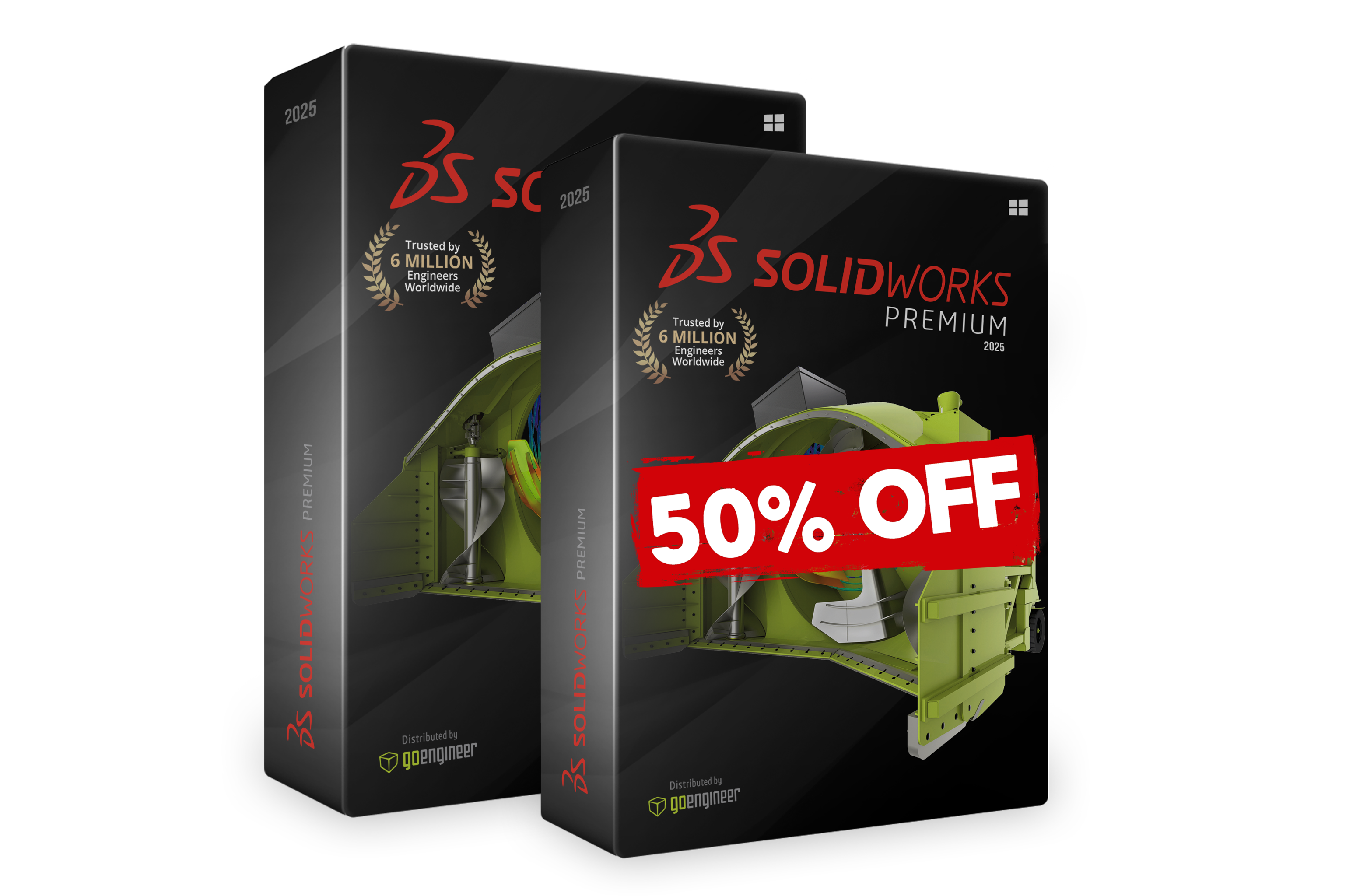 Buy 1 SOLIDWORKS Premium 3D CAD License and Get a 2nd 50% Off