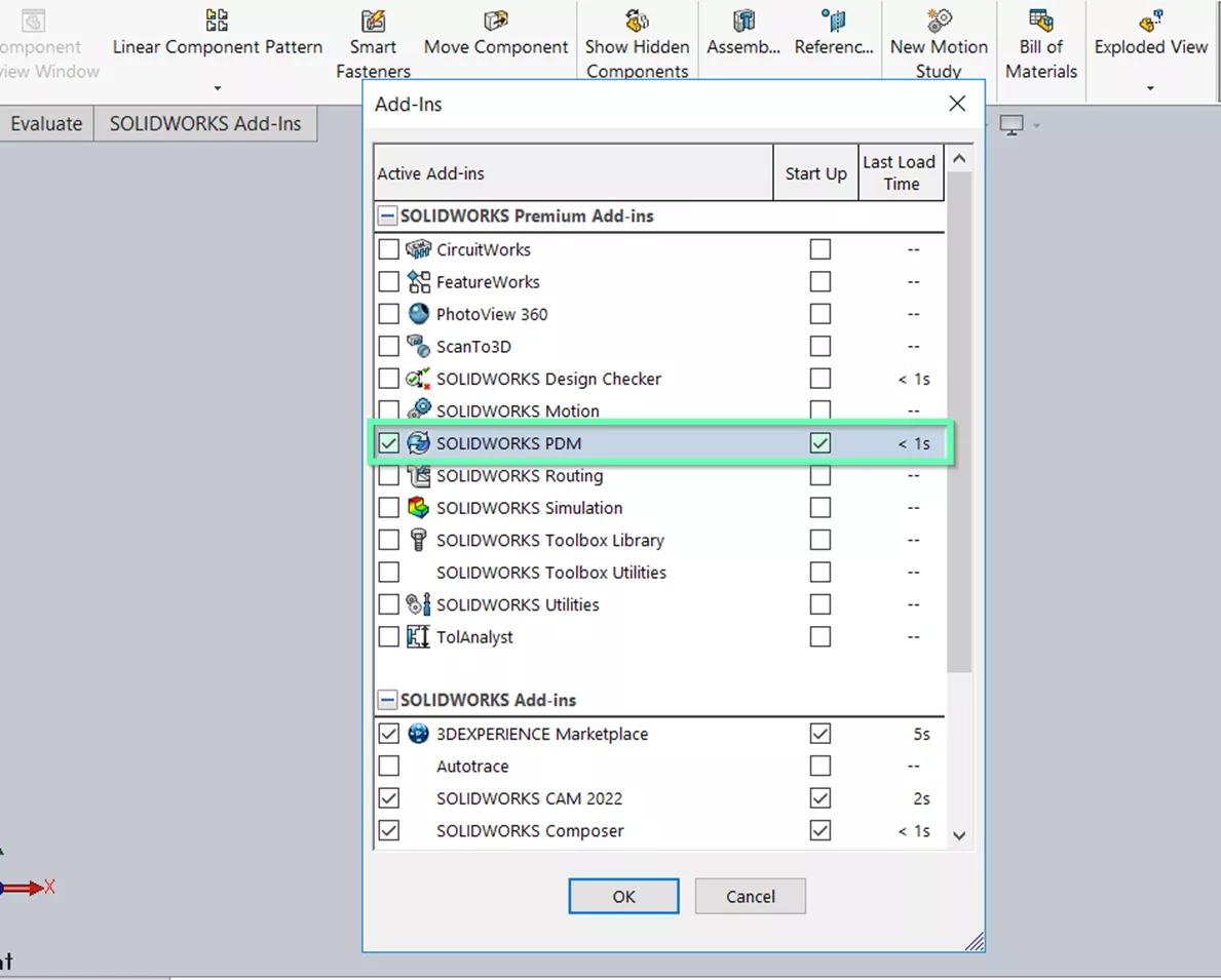 SOLIDWORKS Premium SOLIDWORKS PDM Add-in 