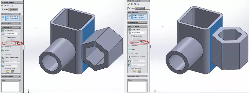 SOLIDWORKS Profile Center Mates Command Tutorial 