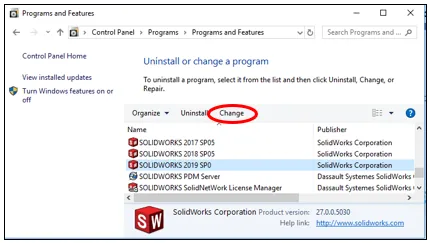 solidworks programs and features