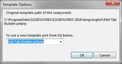 SOLIDWORKS Property Tab Builder Template Options
