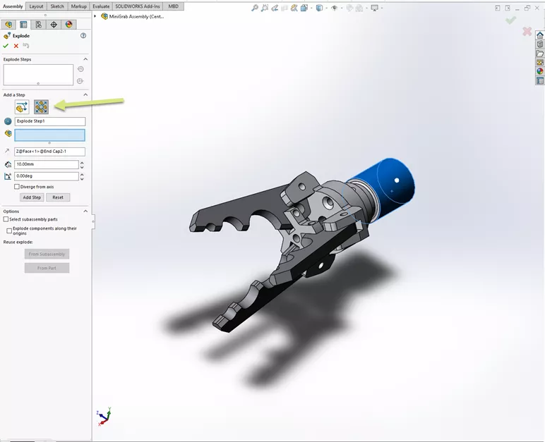 Add Radial Step in SOLIDWORKS 