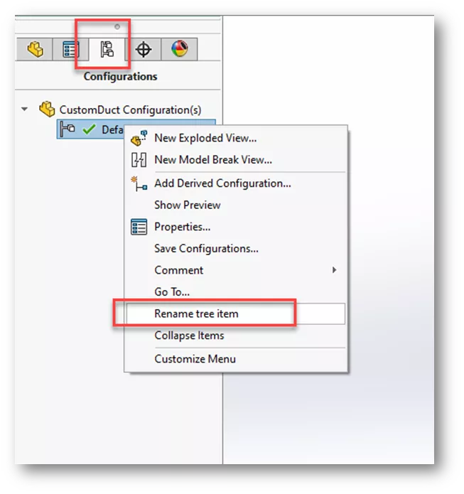 Rename Tree Item Option in SOLIDWORKS Electrical 