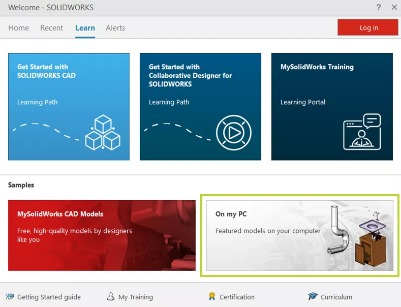 SOLIDWORKS Resources Learn Tab