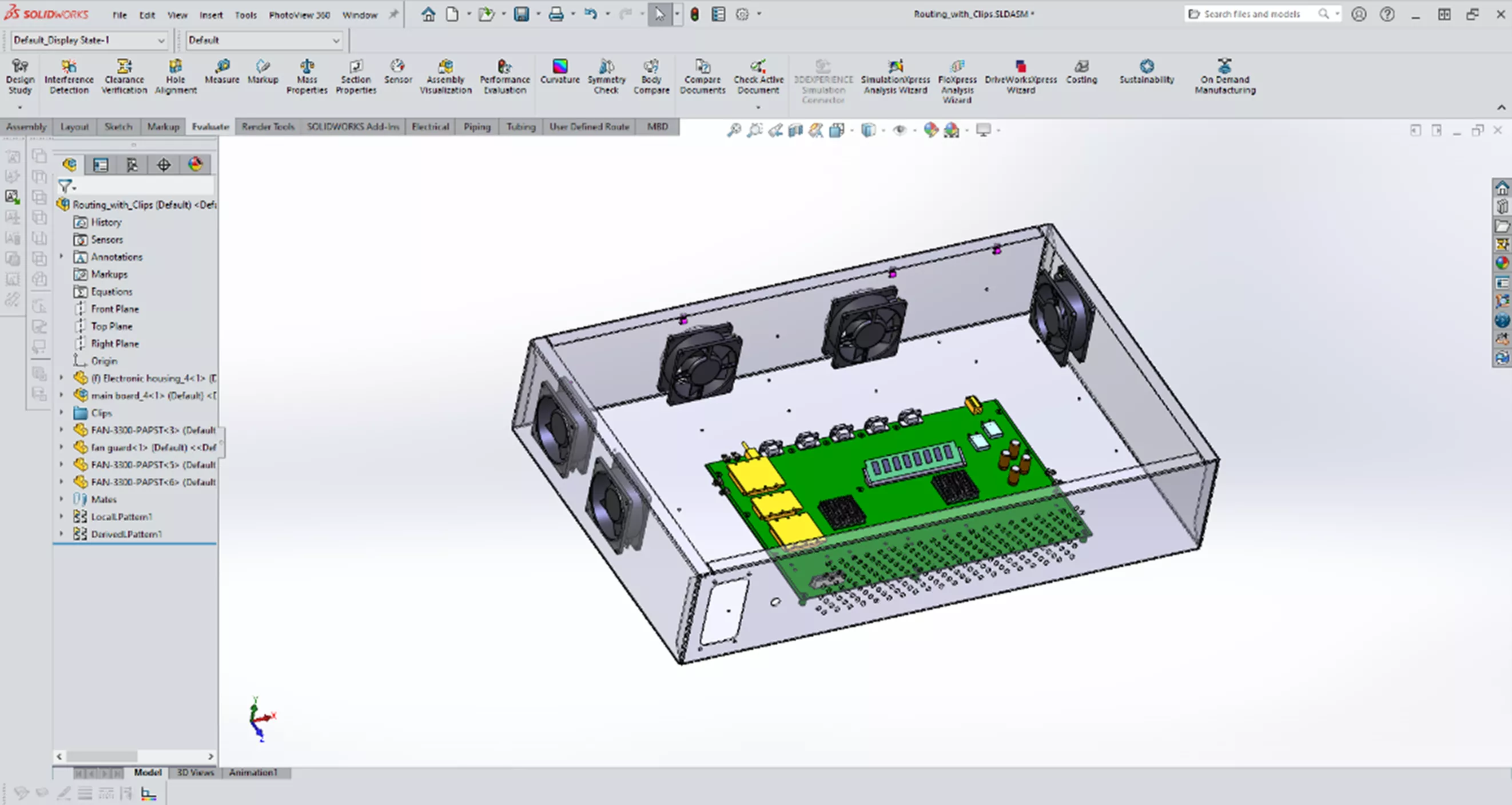 SOLIDWORKS Routing Electrical Route Through Clips 