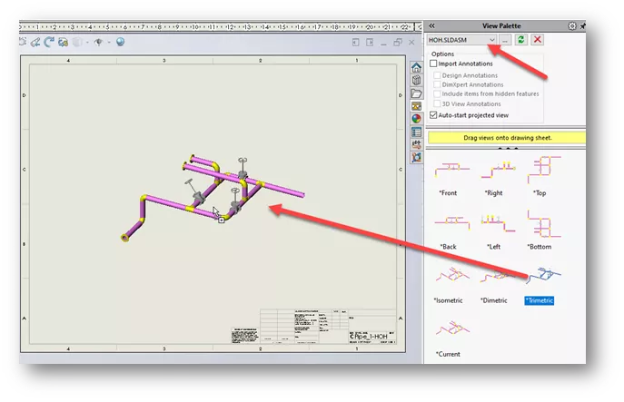 SOLIDWORKS Routing Task Pane View Pallet