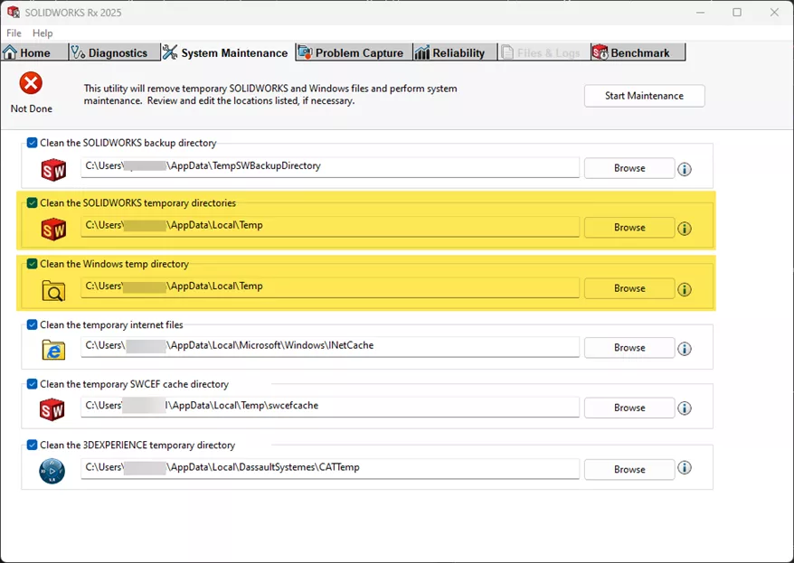 SOLIDWORKS Rx 2025 and Older System Management Tab