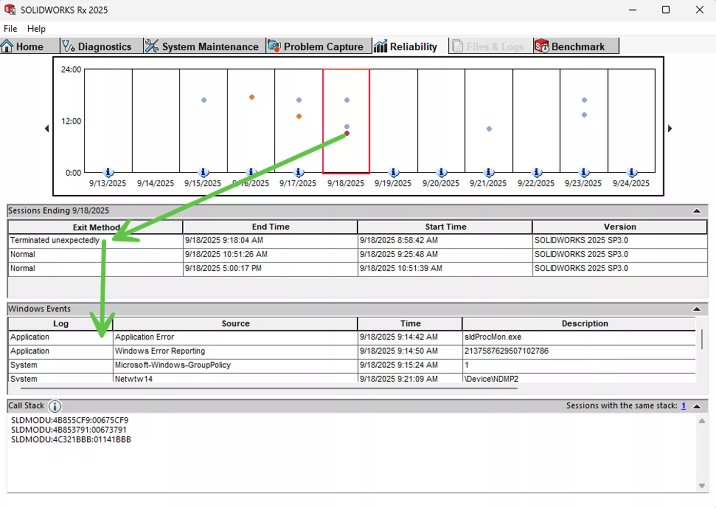 SOLIDWORKS Rx Reliability Check Example