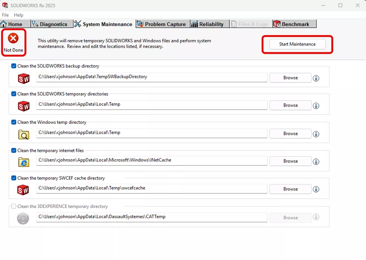 SOLIDWORKS Rx System Maintenance
