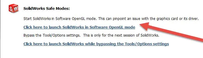 SOLIDWORKS safe modes