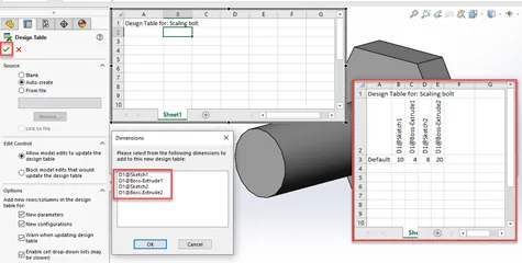 SOLIDWORKS Scaling with Design Tables