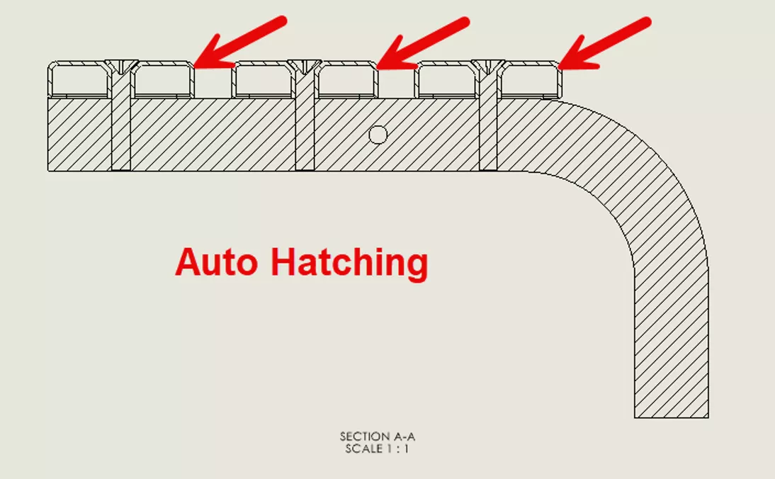 SOLIDWORKS Section Scop Auto Hatching
