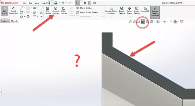 SOLIDWORKS Section View Button 