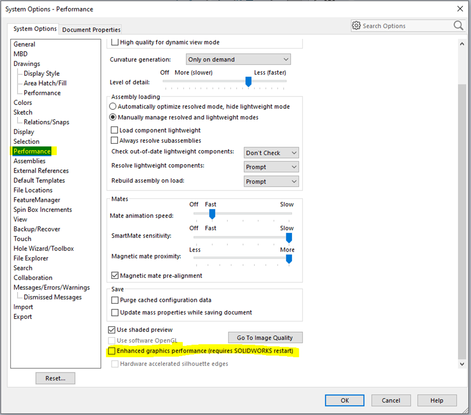 Fix SOLIDWORKS Shaded With Edges Not Displaying Correctly | GoEngineer