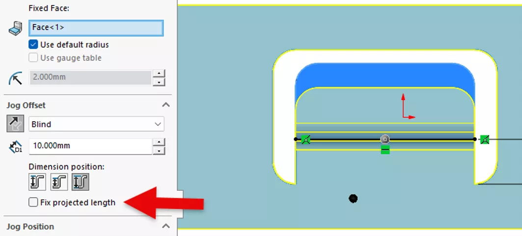Fix Projected Length Checkbox in SOLIDWORKS Sheet Metal 