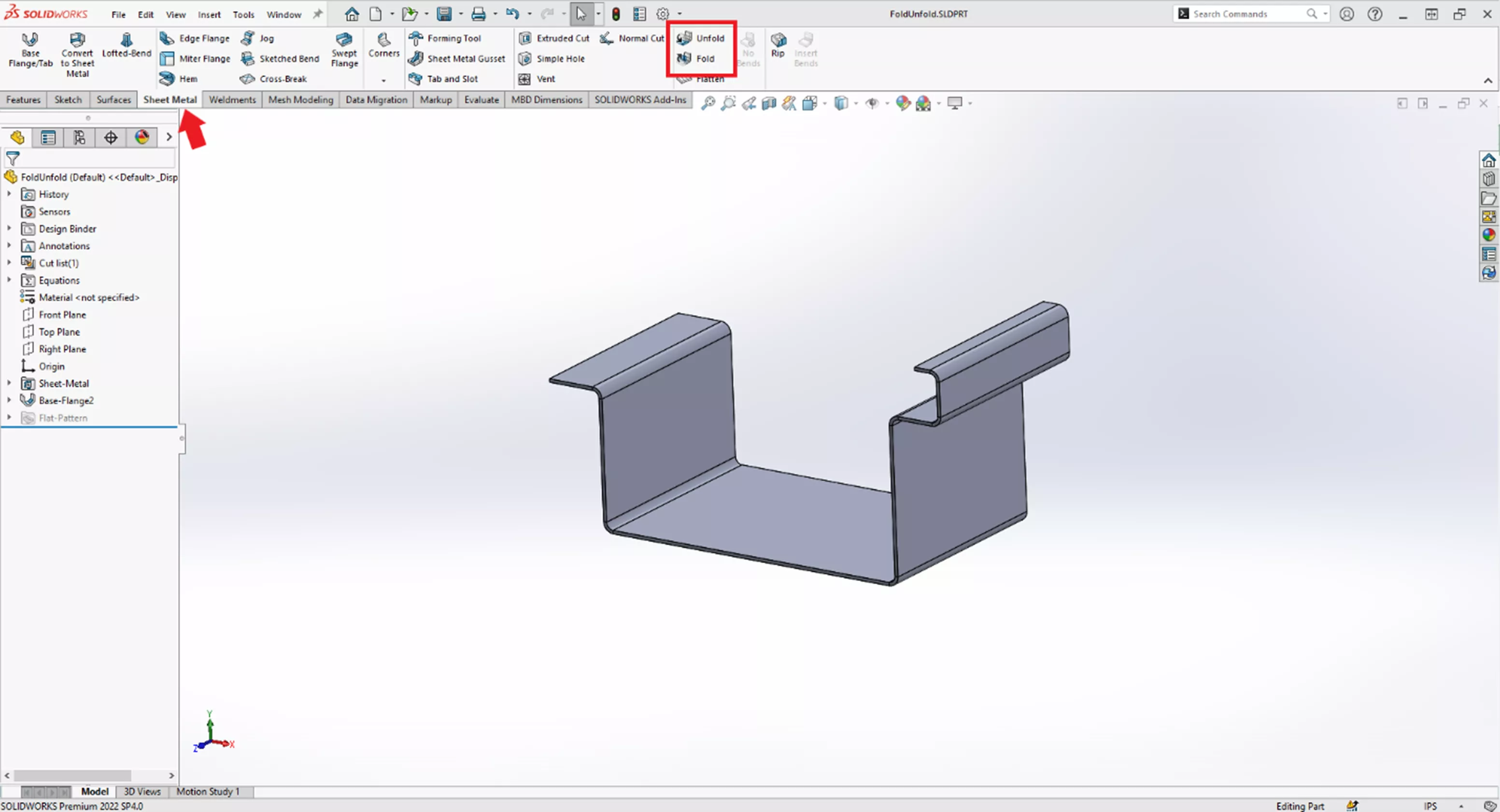 SOLIDWORKS Sheet Metal Fold and Unfold Tools Explained