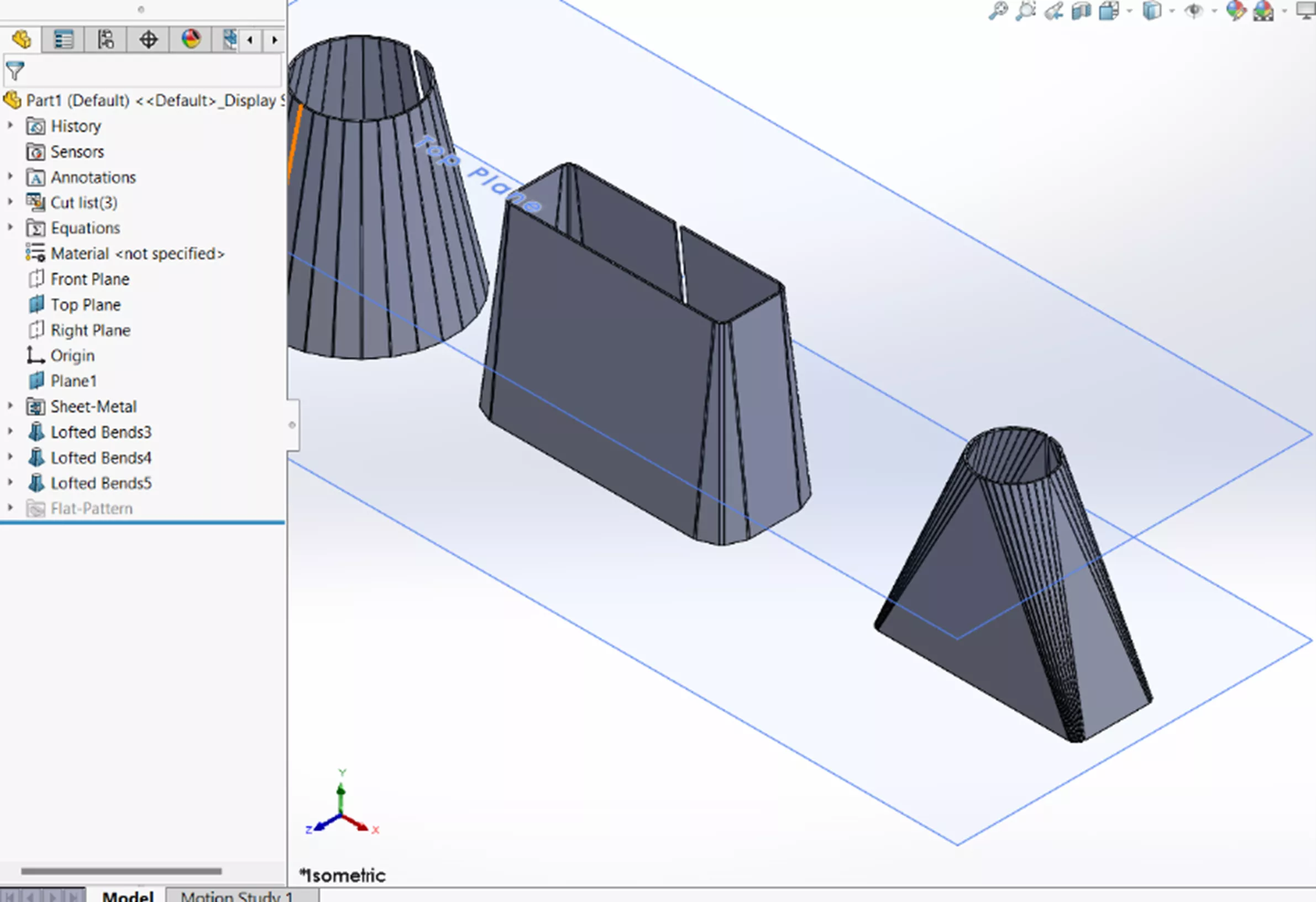 SOLIDWORKS Sheet Metal Lofted Bend Segment Length Example