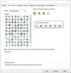 SOLIDWORKS 2021 Shortcut Bar Tab Function Icons