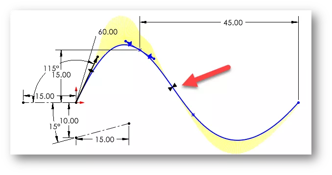 SOLIDWORKS Show Inflections Points 