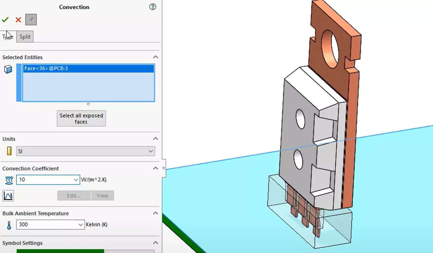 SOLIDWORKS Simulation Add Convection Coefficient
