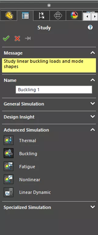 SOLIDWORKS Simulation Buckling Analysis Setup 