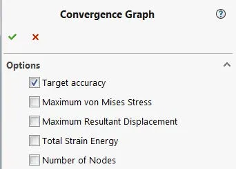 SOLIDWORKS Simulation Convergence Graph Test Accuracy