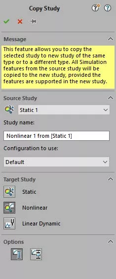 SOLIDWORKS Simulation Copy Study CommandManager