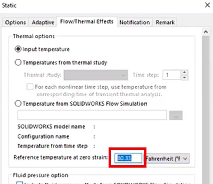 SOLIDWORKS Flow Simulation Thermal Effects Tab
