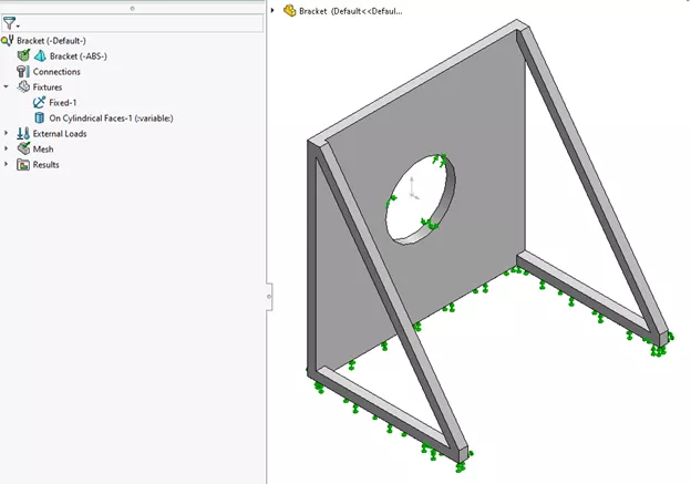 SOLIDWORKS Simulation Frequency Values with Rigid Support (Plastic) 